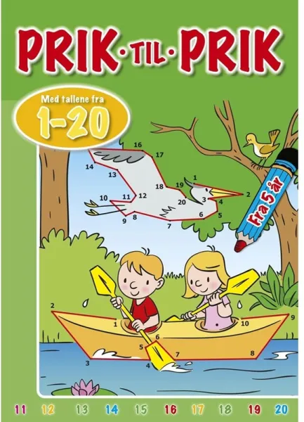 Conecta los puntos con los números del 1 al 20 (Canoa) - Hobby - folleto