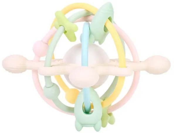 Juguete múltiple de silicona con bola de sonajero Pastel