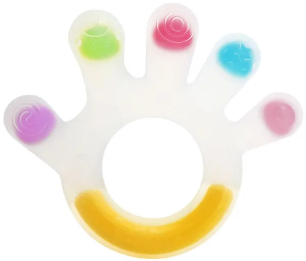 Anillo de dentición de silicona mano