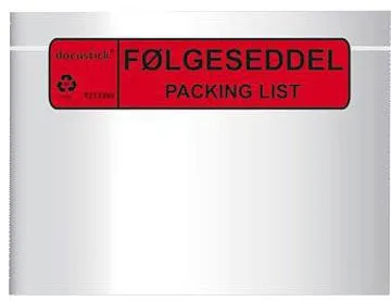 Bolsillo para albaranes autoadhesivo Docustick Standard con impresión C5 225 mm x 165 mm