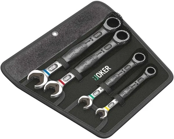 Llave combinada y de carraca Wera Joker, 4 piezas