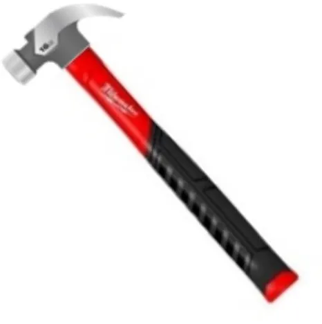 Martillo de uña Milwaukee curvado de fibra de vidrio 450g