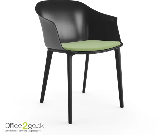 Silla Polytone C - patas negras - cojín de asiento