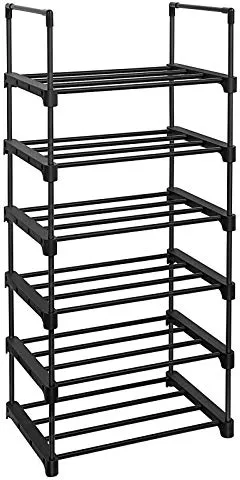 SONGMICS estante para zapatos, con 6 estantes - hierro negro