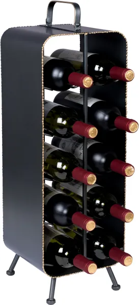 DUTCHBONE Estante para vino Stabil, con espacio para 10 botellas - hierro negro